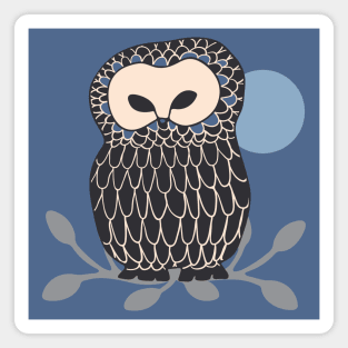 OWL IN THE MOONLIGHT Mysterious Moon Night Forest Bird - UnBlink Studio by Jackie Tahara Magnet